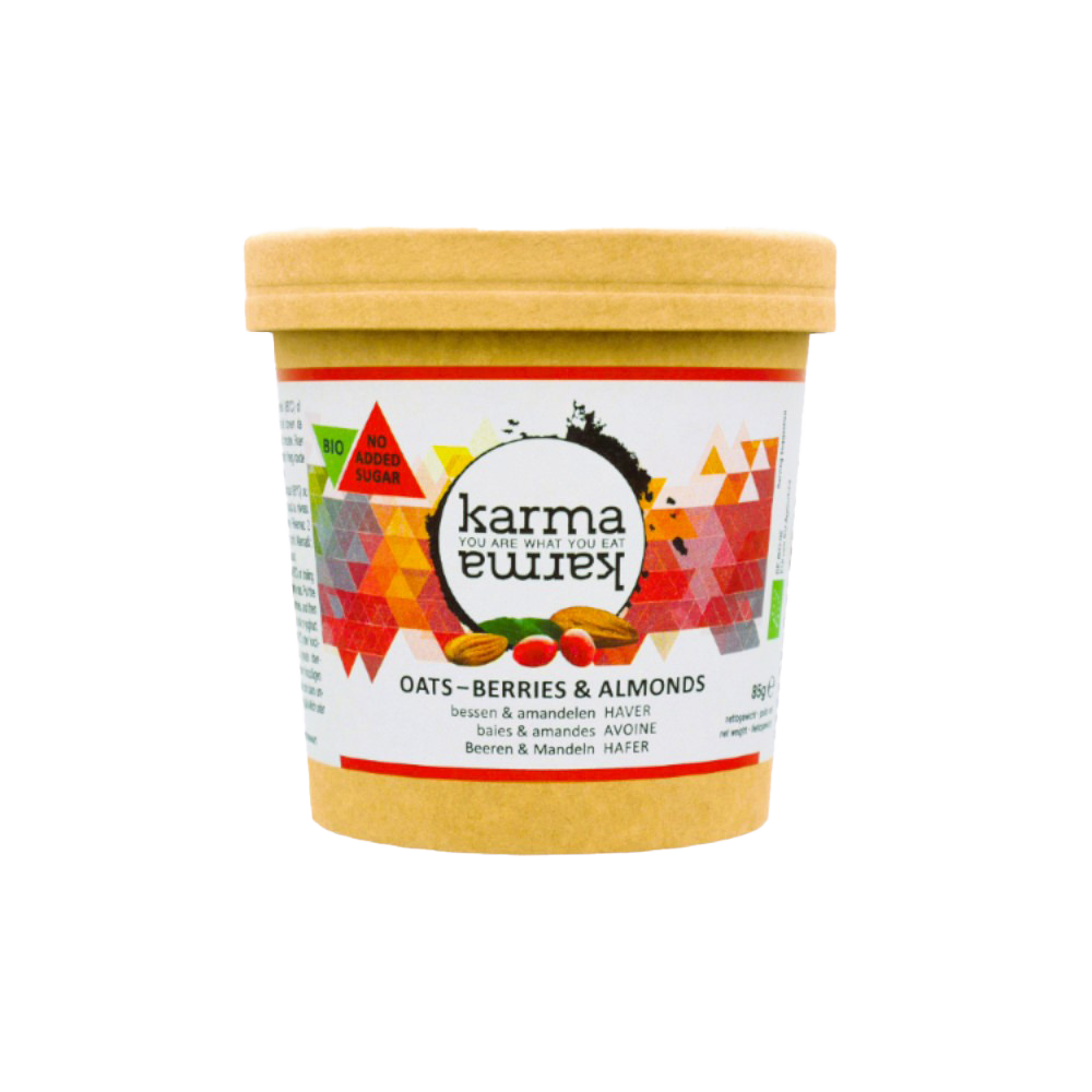 berries & almonds organic oat cups | 12x 85g