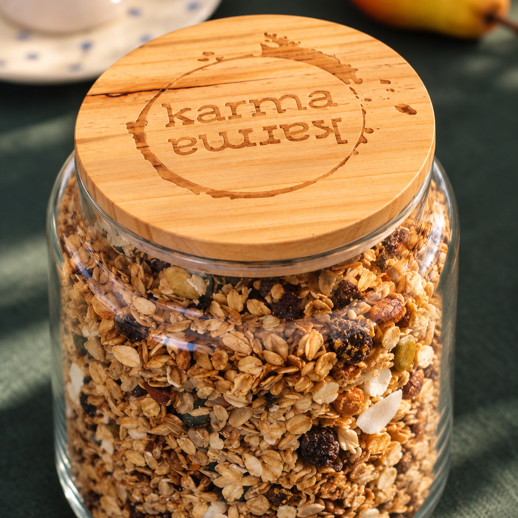 Kerstcadeau | The Better Granola in glazen bokaal met geschenkdoos