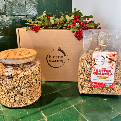 Kerstcadeau | The Better Granola in glazen bokaal met geschenkdoos