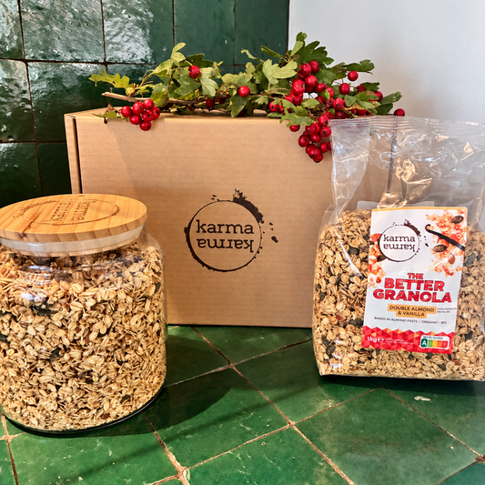 Kerstcadeau | The Better Granola in glazen bokaal met geschenkdoos