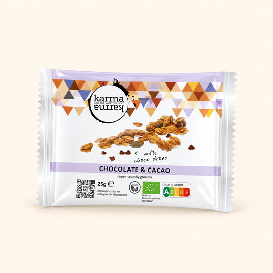 Portiezakje Chocolade & Cacao Bio Granola van 25 g van KarmaKarma