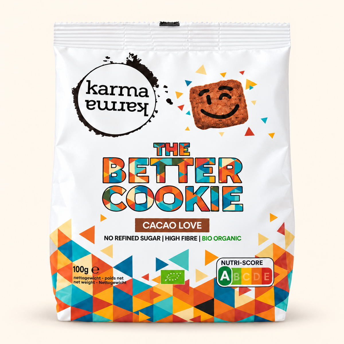 Zak The Better Cookie Cacao Love, biologische cacaokoekjes van KarmaKarma