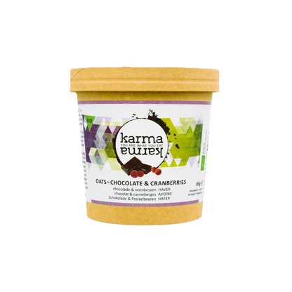 chocolate & cranberries organic porridge pots | 12x 85g