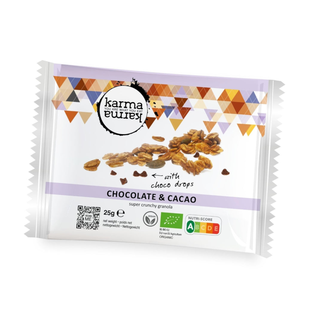 organic chocolate & cacao granola | 100x 25g